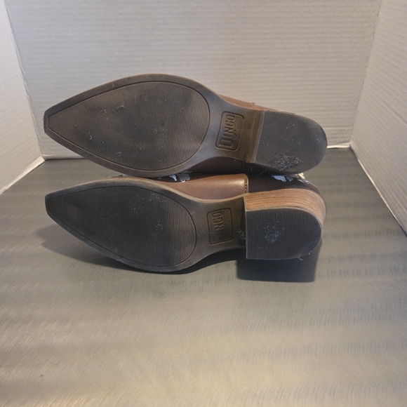 Dingo Take A Bow Embroidered Western Ankle Boots Whiskey Brown Leather Size 10M - Picture 8 of 11